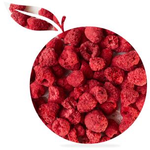 Freeze-dried raspberries whole